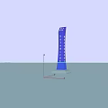 Blue Large Vertical Commercial Equipment Billboard By Roadside With Trees Green Space And Blue Sky