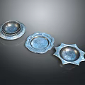 Unique Decorative Metal Dishes With Three Different Shapes And Textured Surfaces