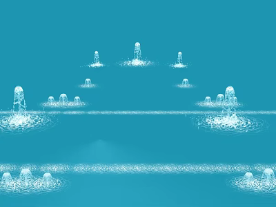 Garden Decor Fountains With Circular Linear Arrangement Water Sprays And Ripples 3d model