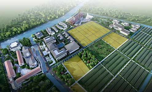 Modern Factory Building Old Factory Building Brick Kiln Brick Factory Chimney Wool Spinning Factory Cotton Garden Spinning Planning 3d model