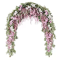 Beautiful Floral Arch Decorated With Pink And White Flowers And Green Foliage For Wedding