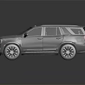 Silver Luxury SUV With Chrome Grille Large Alloy Wheels And Reflective Surface