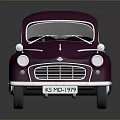 Shiny Purple Vintage Classic Car with White Wheels and Retro Design