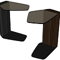 Modern Side Table With Wooden Frame And Smooth Top Design 3d model