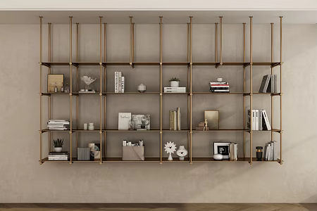 Modern Bookshelf Decorative Storage Rack 3d model