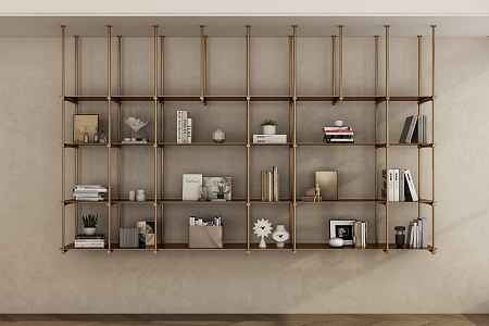 Modern Bookshelf Decorative Storage Rack 3d model