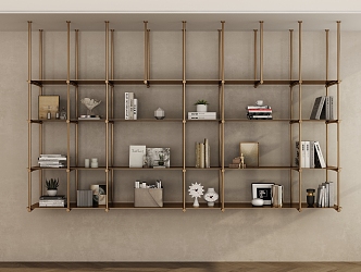 Modern Bookshelf Decorative Storage Rack 3d model