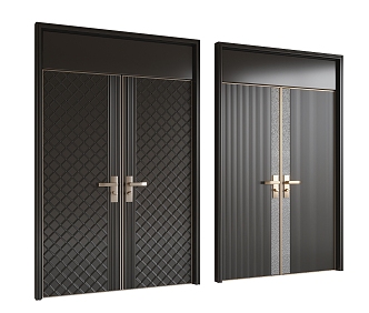 Modern security door double door 3d model