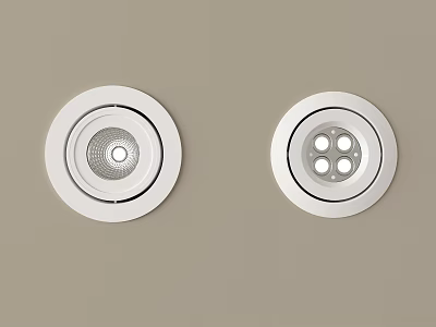 Pair of White Modern Downlights Spotlights Wall Mounted Interior Design 3d model