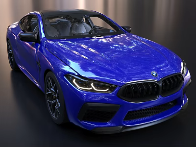Stunning Blue BMW Sports Car With Sleek Exterior And Modern Front Design 3d model
