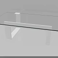 Sleek Modern Dining Table With Glass Top And White Minimalist Metal Legs Design