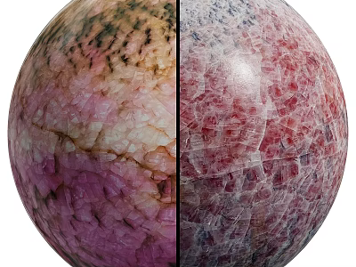 Decorative Sphere Component With Two Tone Textures And Crystalline Surface Patterns 3d model