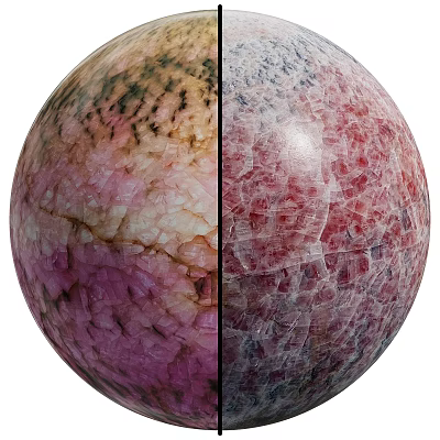 Decorative Sphere Component With Two Tone Textures And Crystalline Surface Patterns 3d model