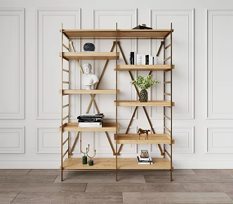 Industrial LOFT Storage Rack Decorative Rack Display Rack 3d model