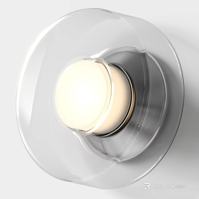 Modern Elegant Transparent Glass Wall Lamp With Sleek Design And Warm Light Glow 3d model 