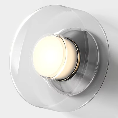 Modern Elegant Transparent Glass Wall Lamp With Sleek Design And Warm Light Glow 3d model