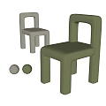 Modern Minimalist Leisure Chairs with Light Gray Green Upholstery Curved Armrests and Spherical Accents