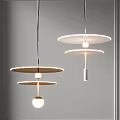 Modern Pendant Lights With Circular Double Layer Shades For Contemporary Interior Design
