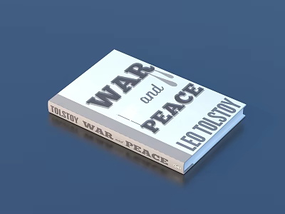 War and Peace Classic Novel by Leo Tolstoy Famous Literature Book with Detailed Cover 3d model