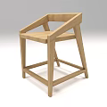 Minimalist Wooden Leisure Chairs With Frame Structure And Different Wood Tones