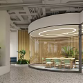 Modern Office Open Space Design With Comfortable Sofa Tables And Green Plants