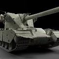 Armored Military Tank With Long Cannon Barrel Tracks And Detailed Design
