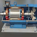 Motor Induction Motor Cross-section Motor Industrial Equipment Water Pump Water Pump Low Face Number Game Low Model Simple Model Video Level Super Realistic 3d model