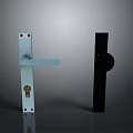 Contemporary Door Hardware Featuring Metal Lever Lock And Black Round Knob