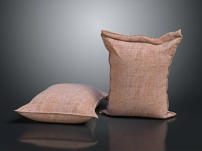 Brown Hessian Sacks As Practical Household Items With Stacked And Flat Design 3d model