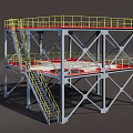 Durable Industrial Equipment Multi Layer Metal Platform With Safety Guardrails And Staircase