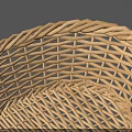 Light Colored Handwoven Wicker Basket For Household Storage And Everyday Use 3d model