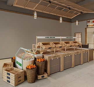 modern supermarket shelves 3d model