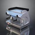 Professional Espresso Coffee Machine With Silver Metal Body Black Top And Handles