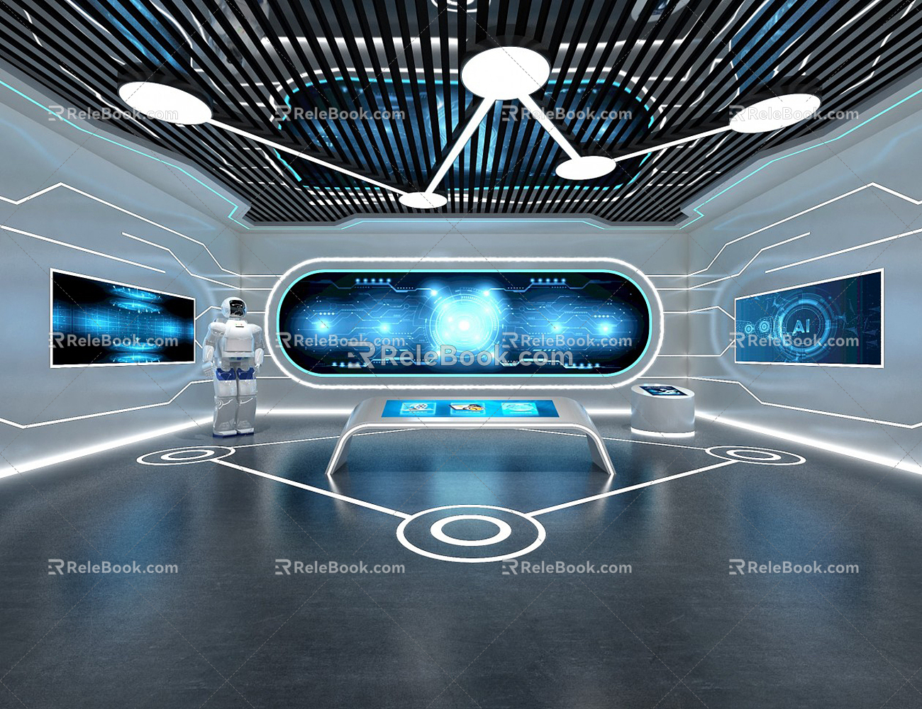 Modern Exhibition Hall Science and Technology Exhibition Hall Enterprise Exhibition Hall Culture Exhibition Hall Exhibition Space Touch Machine 3d model