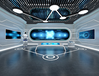 Modern Exhibition Hall Science and Technology Exhibition Hall Enterprise Exhibition Hall Culture Exhibition Hall Exhibition Space Touch Machine 3d model