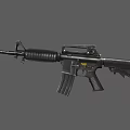Black Modern Assault Rifle Firearm Featuring Tactical Design And Magazine