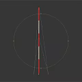 Red And White Striped Pole With White Guy Wires On Dark Background