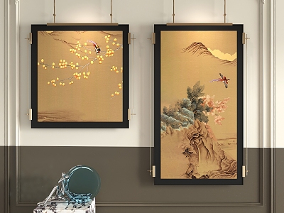 New Chinese Style Hanging Rod Decorative Painting model