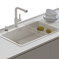 Modern sink vegetable basin embedded sink faucet 3d model