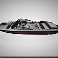 White and Red Speedboat Design Featuring Cockpit and Comfortable Seats