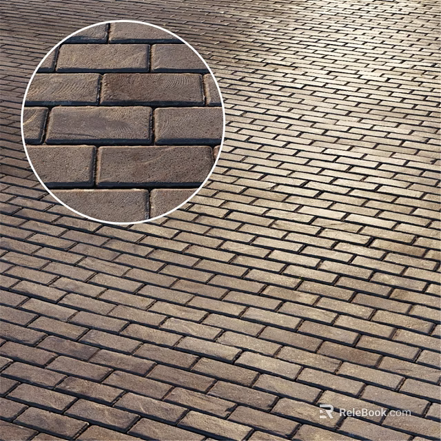 Outdoor Brick Paving Construction With Interlocking Pattern And Textured Surface 3d model 