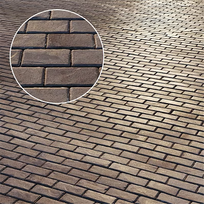 Outdoor Brick Paving Construction With Interlocking Pattern And Textured Surface 3d model