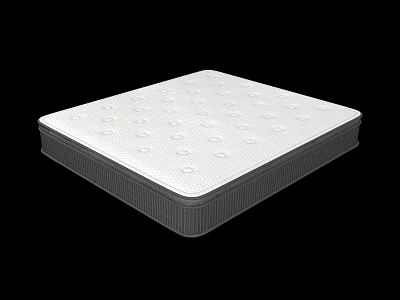 Comfortable White Mattress With Quilted Surface And Gray Border Design 3d model