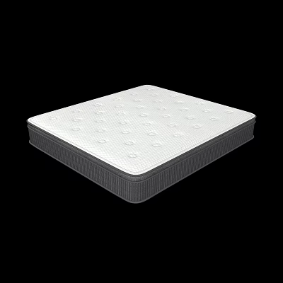 Comfortable White Mattress With Quilted Surface And Gray Border Design 3d model