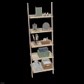 Wooden Bathroom Shelf with Multi Tier Design for Towels Storage Boxes Mirror and Toiletries