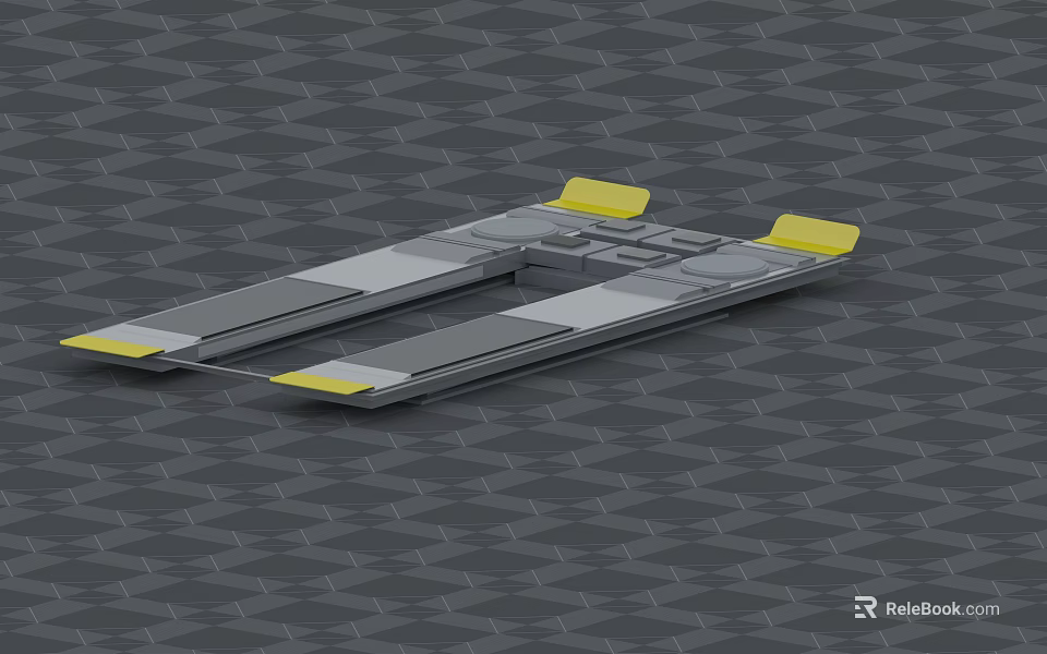 Industrial Material Handling Equipment Pallet With Gray Metal Structure And Yellow Ends 3d model 