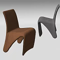 Modern Dining Chairs Brown and Gray with Sleek Curved Design for Contemporary Interior