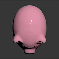 Decorative Ornament Set Featuring Pink Piggy Bank on Black Surface with Shiny Reflection