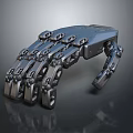 Advanced Intelligent Machine Robotic Hand With Mechanical Joints Gripping Fingers And Metal Structure