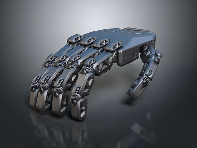 Advanced Intelligent Machine Robotic Hand With Mechanical Joints Gripping Fingers And Metal Structure 3d model